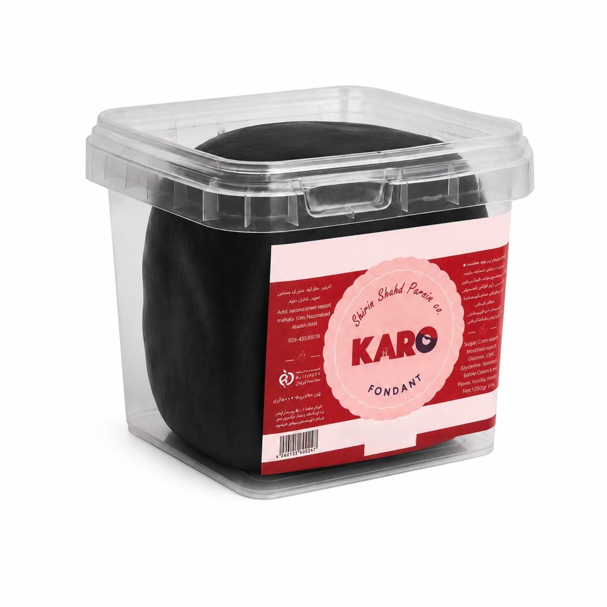 خمیر فوندانت karo رنگ مشکی ۵۰۰ گرم